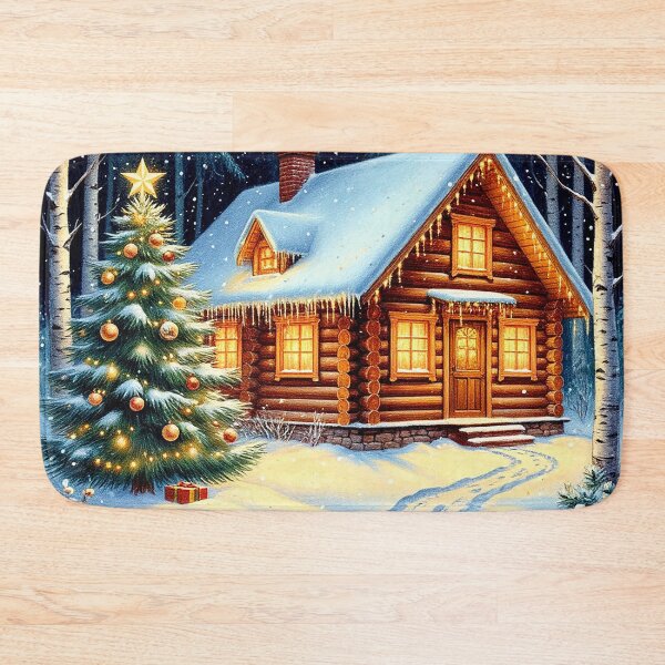 Item preview, Cozy Christmas Cabin in the Snowy Forest – Holiday Magic Scene designed and sold by AmetistLight.