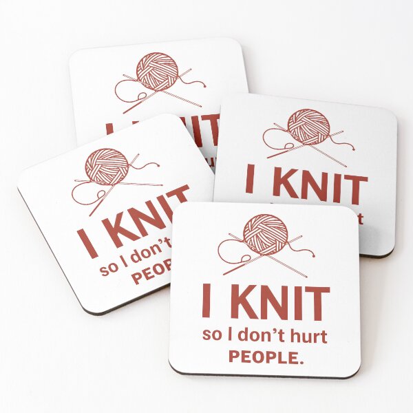 Item preview, The "I Knit So I Don't Hurt People" Humor designed and sold by Bal Drops.