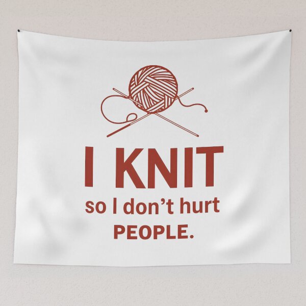 Item preview, The "I Knit So I Don't Hurt People" Humor designed and sold by Bal Drops.