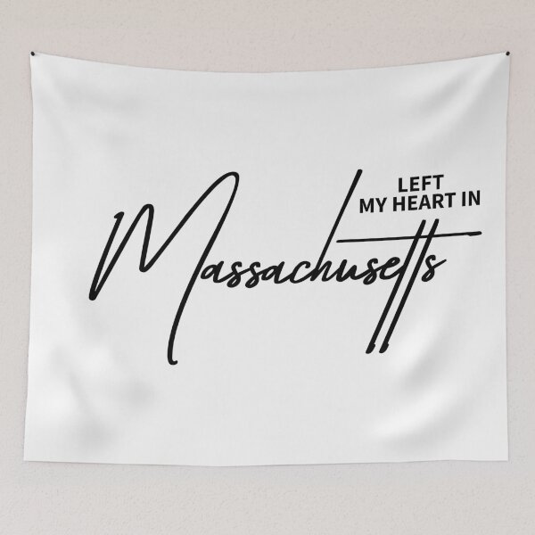 Item preview, Left My Heart in Massachusetts – Minimal Travel-Inspired Typography Design designed and sold by ReggieDior.