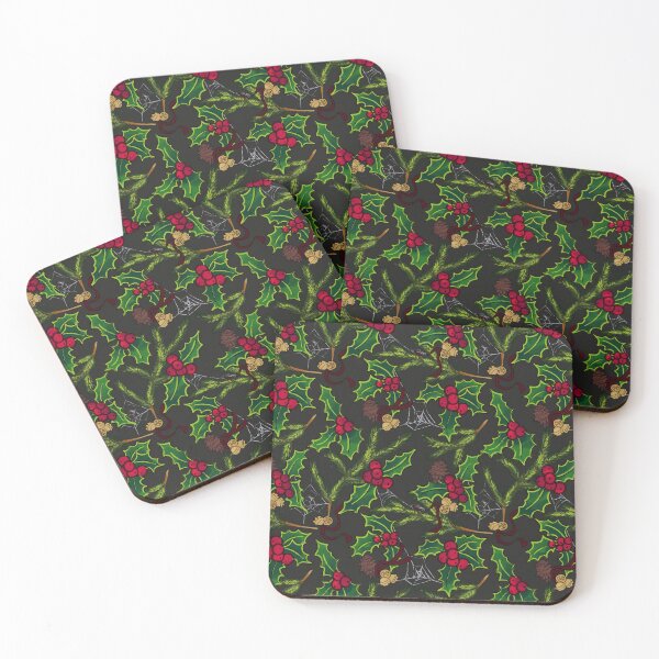 Item preview, Merry Hexmas - Holly and Pine in Black designed and sold by Neon-Harvest.