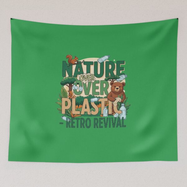 Item preview, Nature Over Plastic – Retro Revival Eco-Friendly Design – Vintage Environmental Art designed and sold by EdCraftProjects.