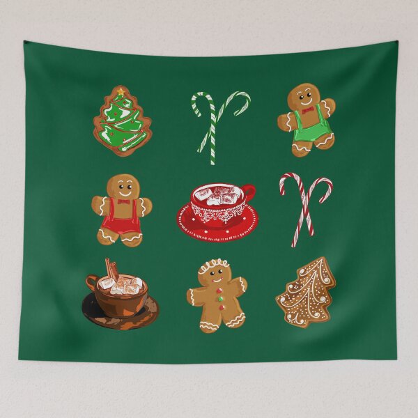 Item preview, Gingerbread Cookies & Candy Cane Christmas Grid designed and sold by MaiZephyr.