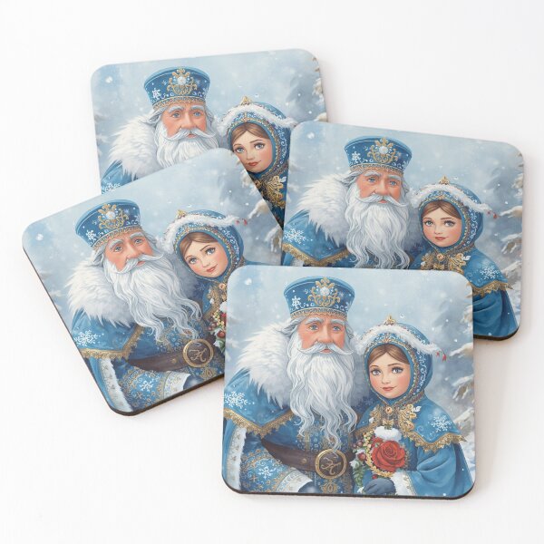 Item preview, Ded Moroz and Sneguroch, a winter couple in blue with snow and Russian magic designed and sold by StormArte.