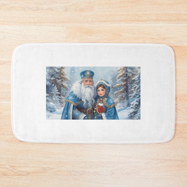Item preview, Ded Moroz and Sneguroch, a winter couple in blue with snow and Russian magic designed and sold by StormArte.