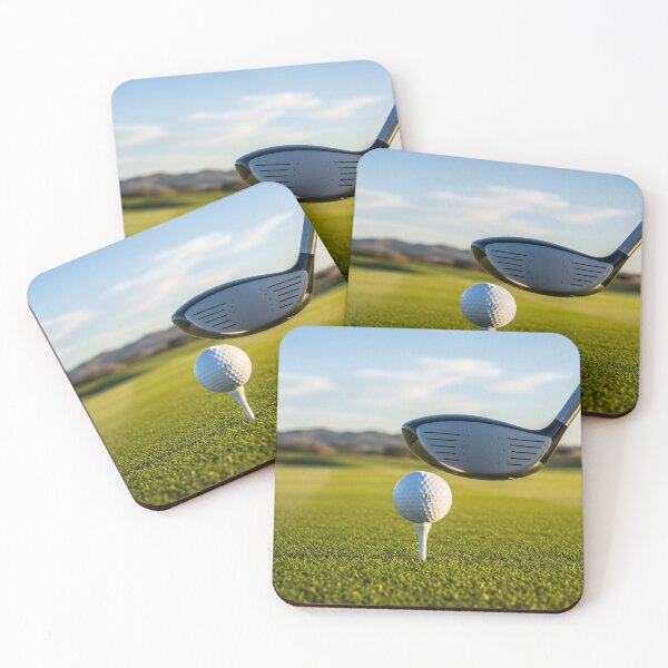 Item preview, A golf club hovers above a white golf ball on a tee, set on a lush green course under a clear sky designed and sold by homydesign.