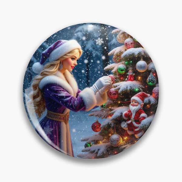 Item preview, Enchanted Christmas Eve – Snow Maiden Decorating the Tree designed and sold by AmetistLight.