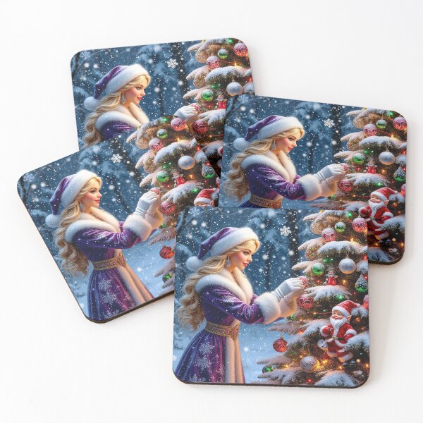 Item preview, Enchanted Christmas Eve – Snow Maiden Decorating the Tree designed and sold by AmetistLight.