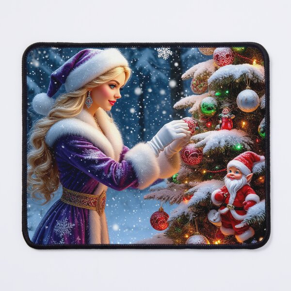 Item preview, Enchanted Christmas Eve – Snow Maiden Decorating the Tree designed and sold by AmetistLight.