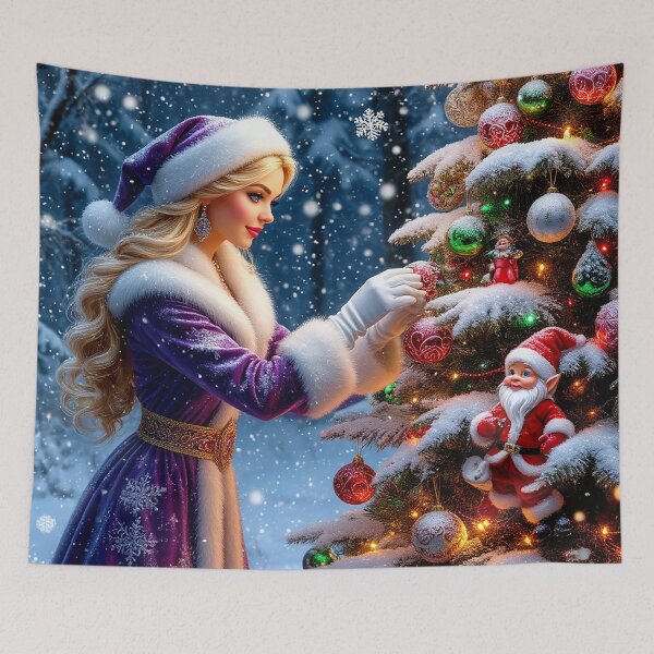 Item preview, Enchanted Christmas Eve – Snow Maiden Decorating the Tree designed and sold by AmetistLight.