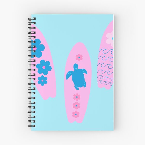 Item preview, Surfboards in Pink and Blue Flowers with Seaturtle designed and sold by fontspree.
