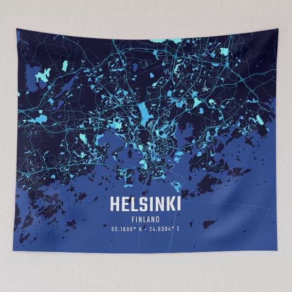 Item preview, Helsinki Midnight City Map designed and sold by HomeLivingCo.