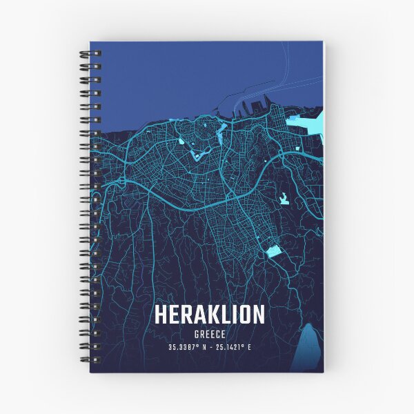 Item preview, Heraklion Midnight City Map designed and sold by HomeLivingCo.