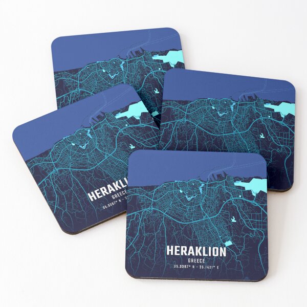 Item preview, Heraklion Midnight City Map designed and sold by HomeLivingCo.