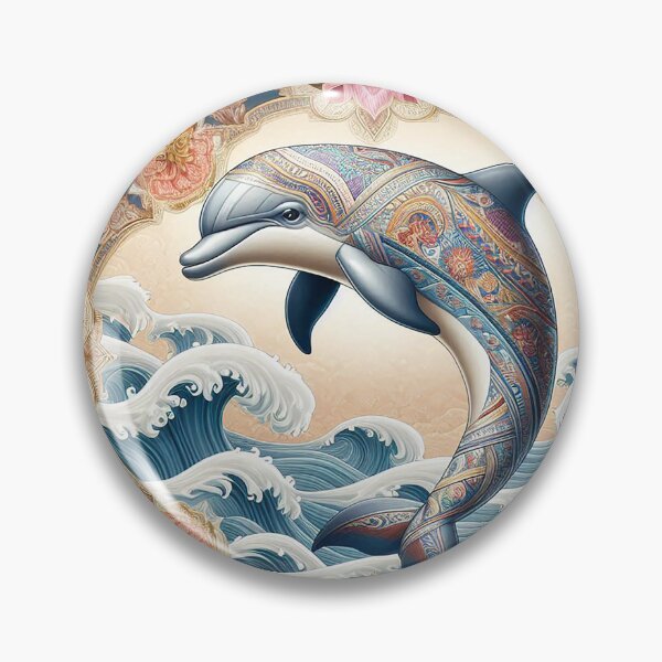 Item preview, The Dolphin Wears Thai Flower Patterns with Pride   designed and sold by Vanich-Panich.