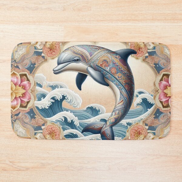 Item preview, The Dolphin Wears Thai Flower Patterns with Pride   designed and sold by Vanich-Panich.