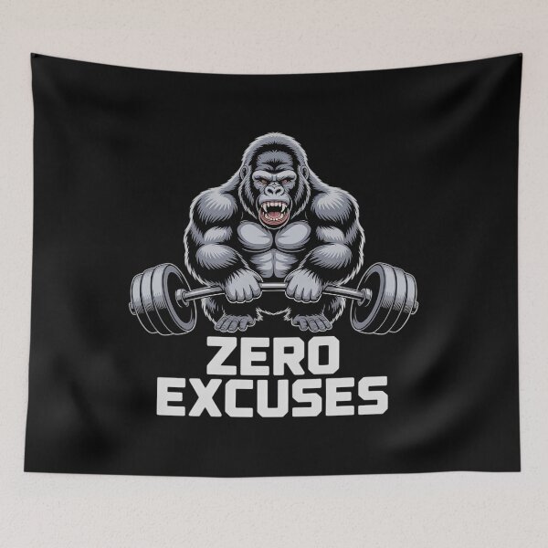 Item preview, Fitness Weightlifting Gorilla No Excuses designed and sold by ValerieRodrigue.