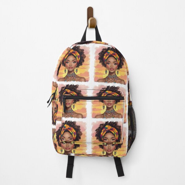 Item preview, Beautiful Afro Woman in Colorful Headwrap | African Art Portrait designed and sold by Koloraist.