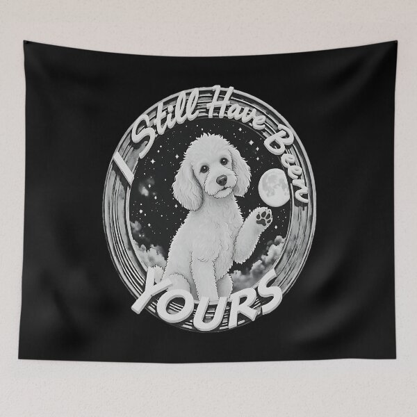 Item preview, A fluffy goldendoodle waving for you designed and sold by e-camelleone.