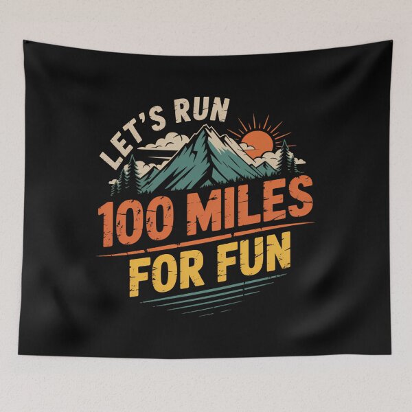 Item preview, Let's Run 100 Miles For Fun - 50k Ultramarathon Trail Runner designed and sold by ValerieRodrigue.