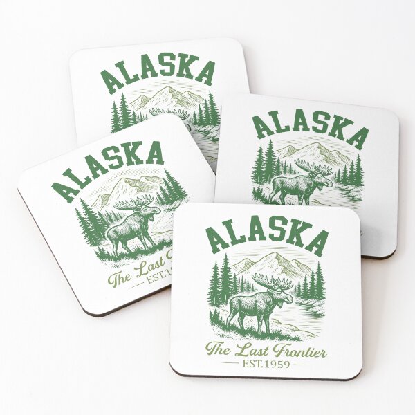 Item preview, Retro Alaska Artwork – Mountains, Forests & Adventure designed and sold by Suzy Perez Art.