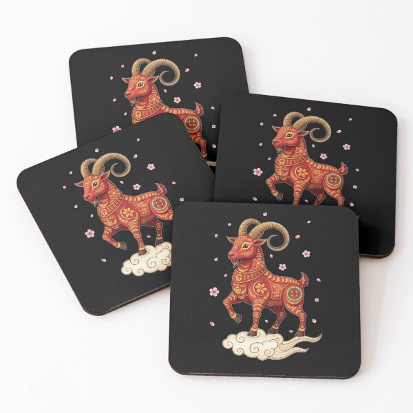 Item preview, Auspicious Red Ram Cloud designed and sold by ZodiacWonders.