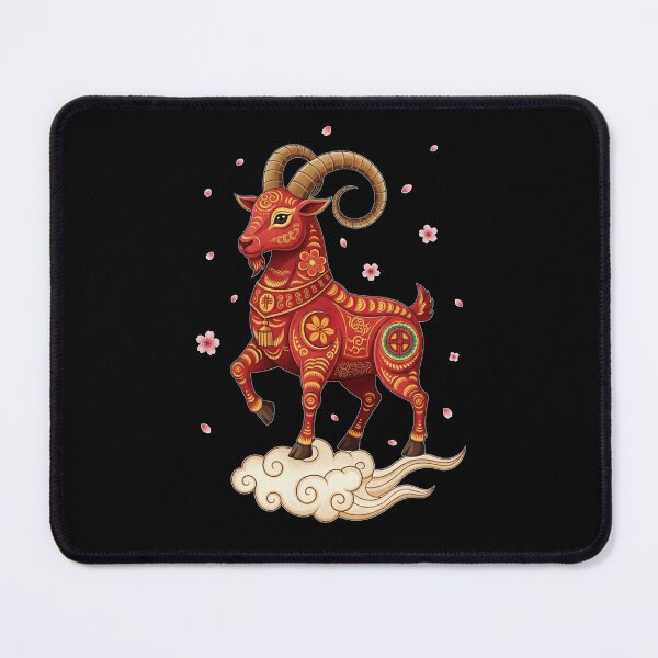 Item preview, Auspicious Red Ram Cloud designed and sold by ZodiacWonders.