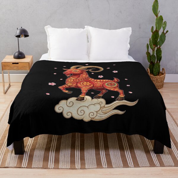 Item preview, Auspicious Red Ram Cloud designed and sold by ZodiacWonders.