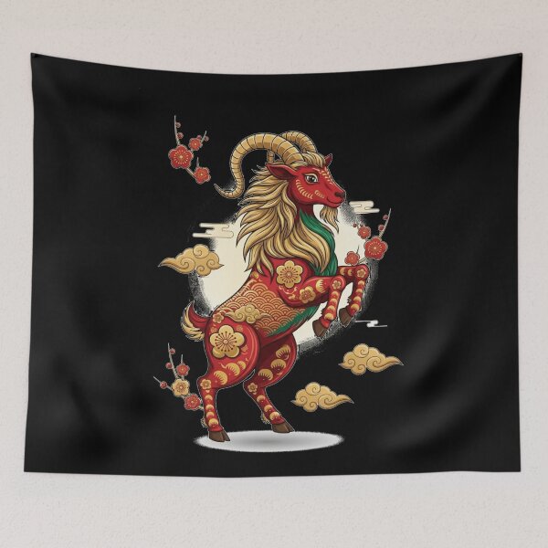 Item preview, Auspicious Golden Ram Spirit designed and sold by ZodiacWonders.