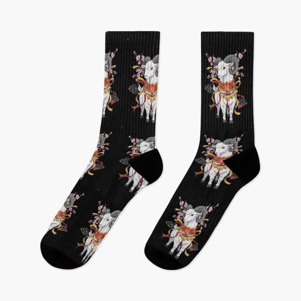 Item preview, Auspicious Ram Cherry Blossom designed and sold by ZodiacWonders.