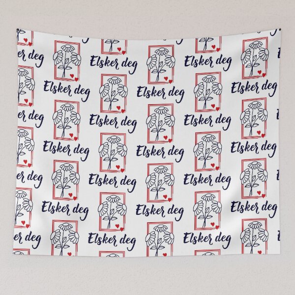 Item preview, Elker deg. Norwegian text: Love you.  designed and sold by pidzam4e.