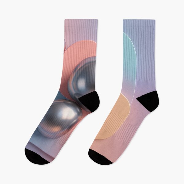 Item preview, Chrome spheres on a modern 3D geometric pastel background designed and sold by Tommandjerry.
