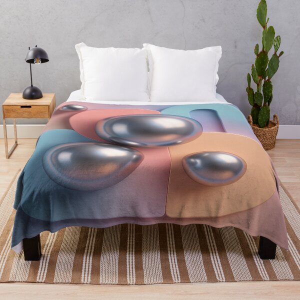 Item preview, Chrome spheres on a modern 3D geometric pastel background designed and sold by Tommandjerry.
