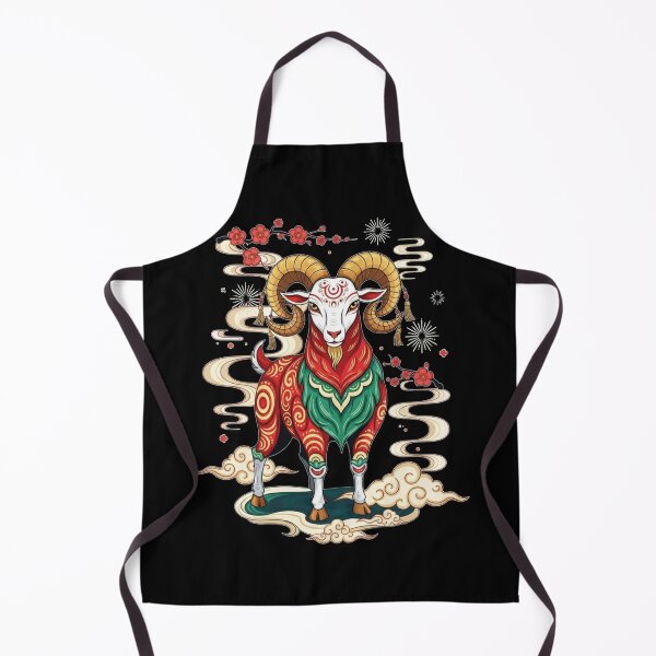 Item preview, Auspicious Ram Blossom designed and sold by ZodiacWonders.