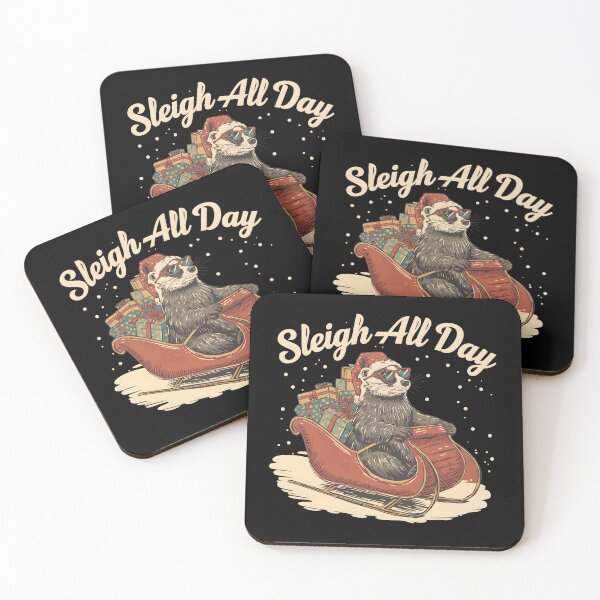 Item preview, Funny Honey Badger Christmas – Sleigh All Day designed and sold by JessArty ⭐⭐⭐⭐⭐.