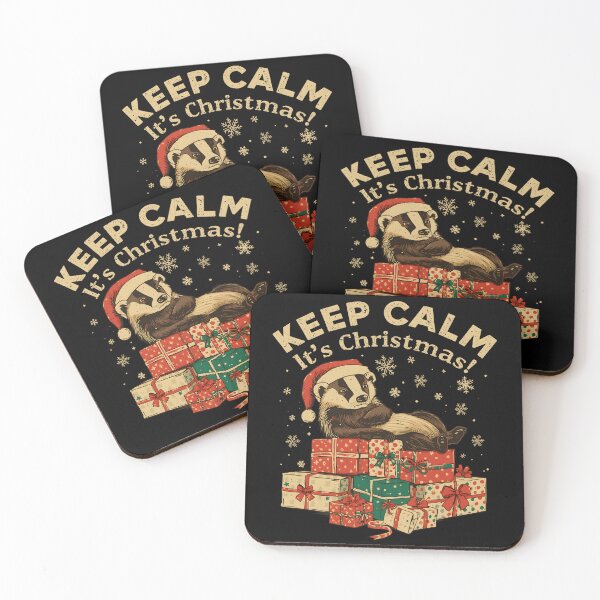 Item preview, Christmas Badger - Keep Calm It’s Christmas – Funny Badger Relaxed Animal Holiday designed and sold by JessArty ⭐⭐⭐⭐⭐.