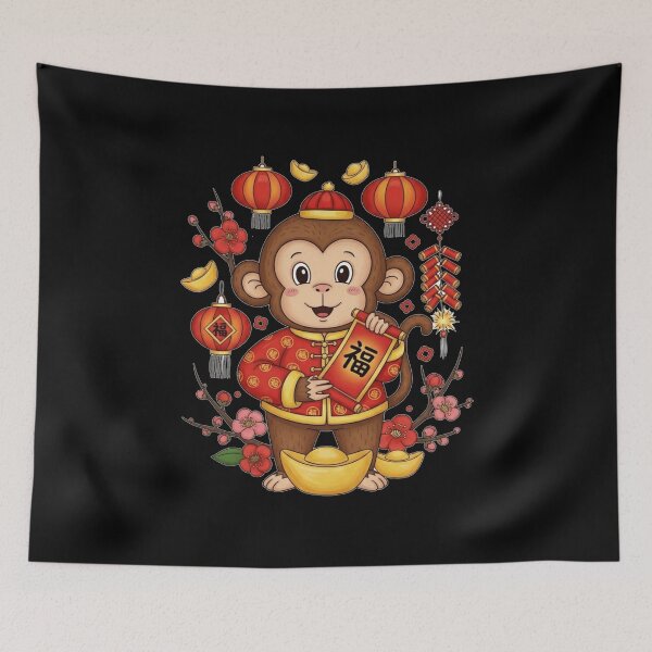 Item preview, Festive Monkey Fortune Bringer designed and sold by ZodiacWonders.