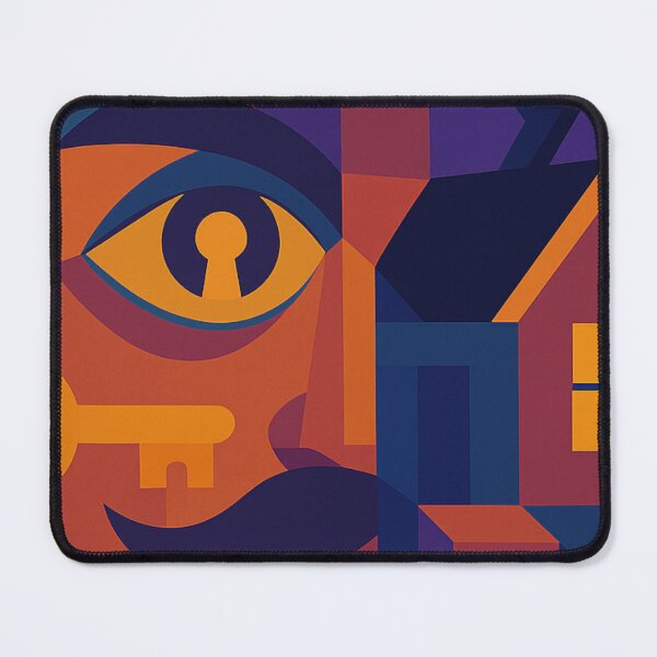 Item preview, EYE OF THE NEIGHBOR – Unique Colofrul Abstract Cubism Portrait Fan Art Hello Neigbor designed and sold by Owlic.artwear.