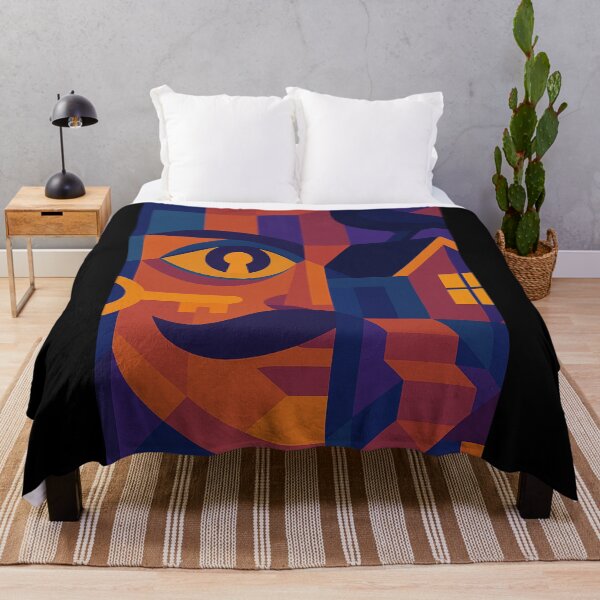 Item preview, EYE OF THE NEIGHBOR – Unique Colofrul Abstract Cubism Portrait Fan Art Hello Neigbor designed and sold by Owlic.artwear.