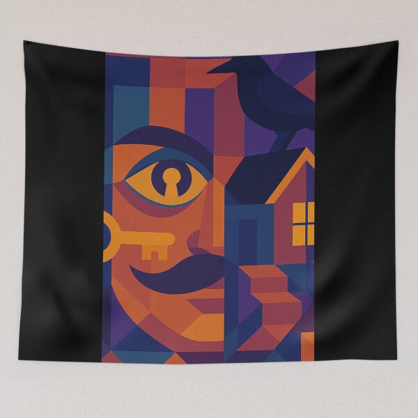 Item preview, EYE OF THE NEIGHBOR – Unique Colofrul Abstract Cubism Portrait Fan Art Hello Neigbor  designed and sold by Owlic.artwear.