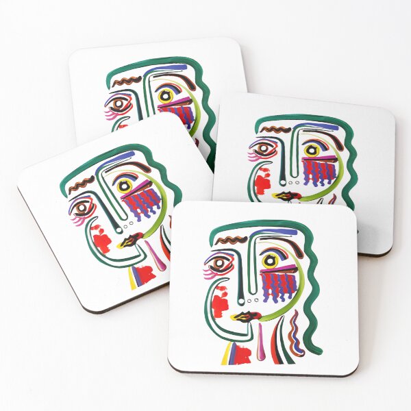 Item preview, Abstract Modern Portrait | Bold Cubist Style Face with Vibrant Glass Textures designed and sold by HBDStudio.
