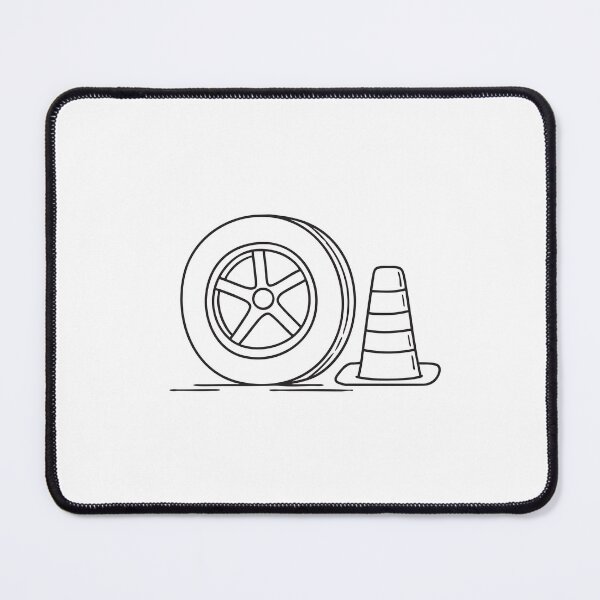 Item preview, A tire resting near a traffic cone on the ground designed and sold by rasagamastore.