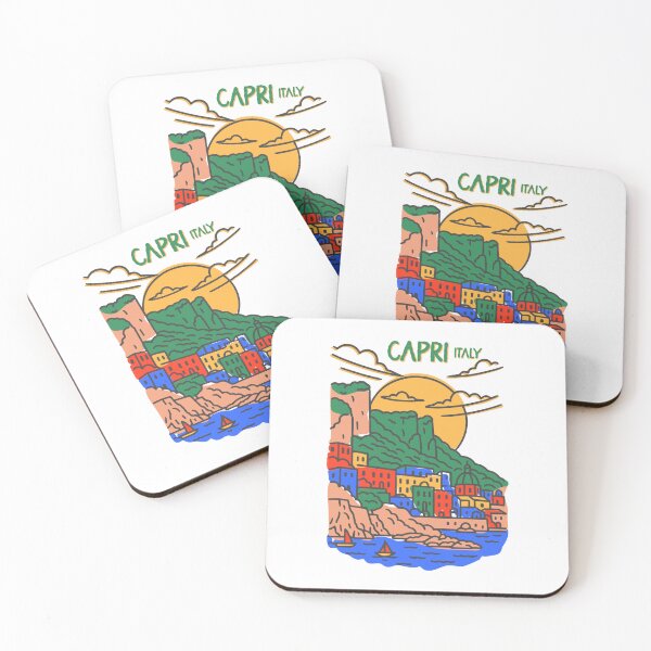 Item preview, Retro Capri Artwork Handdrawn Mediterranean Travel Art designed and sold by Suzy Perez Art.