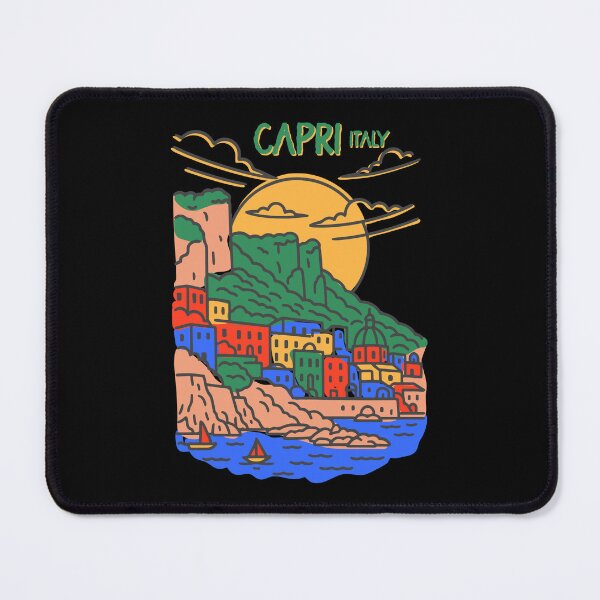 Item preview, Retro Capri Artwork Handdrawn Mediterranean Travel Art designed and sold by Suzy Perez Art.