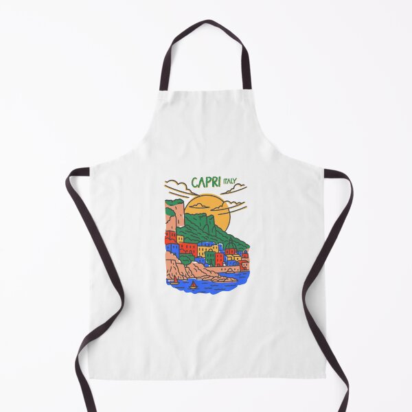Item preview, Retro Capri Artwork Handdrawn Mediterranean Travel Art designed and sold by Suzy Perez Art.
