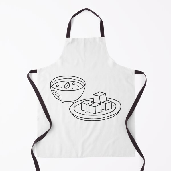 Item preview, Tofu cubes placed on a plate near a bowl of miso soup designed and sold by rasagamastore.