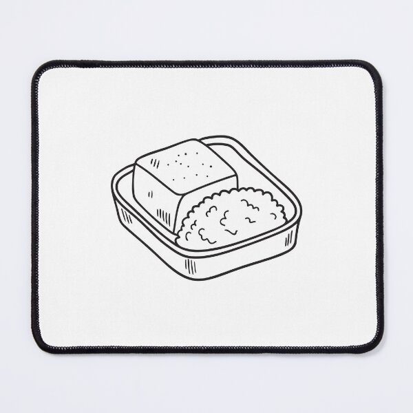 Item preview, A tofu piece resting beside rice in a lunch box designed and sold by rasagamastore.