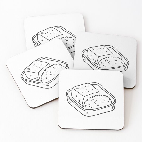 Item preview, A tofu piece resting beside rice in a lunch box designed and sold by rasagamastore.