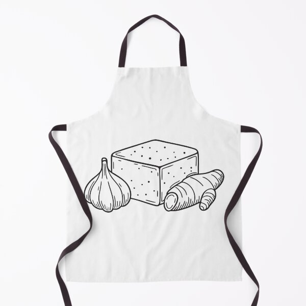 Item preview, A tofu slab beside a garlic bulb and ginger root designed and sold by rasagamastore.