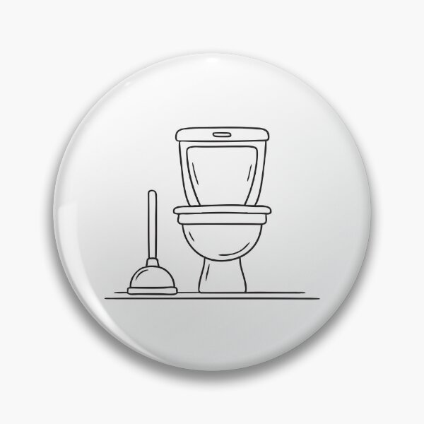 Item preview, A toilet beside a plunger near the bathroom wall designed and sold by rasagamastore.